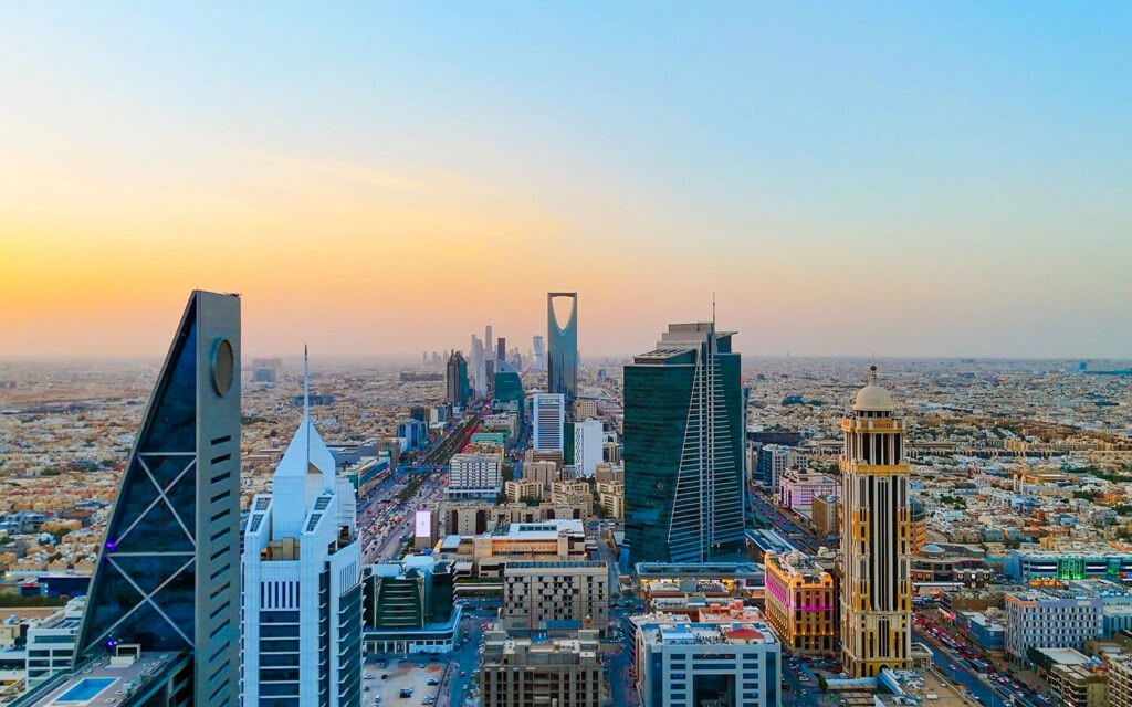Riyadh skyline at sunset